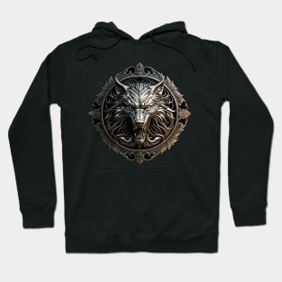 School of the Wolf medallion Hoodie